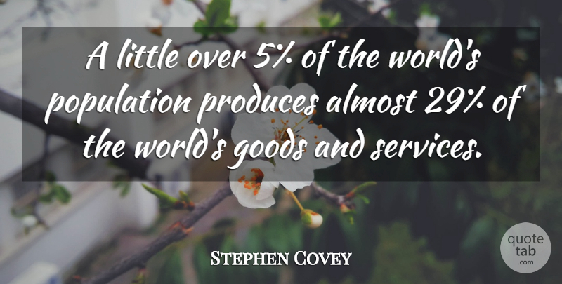 Stephen Covey Quote About Produces: A Little Over 5 Of...