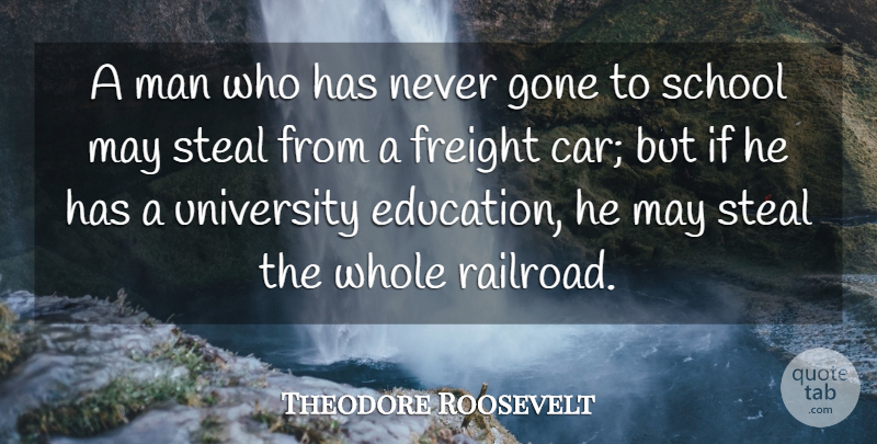 Theodore Roosevelt Quote About Graduation, Senior, Education: A Man Who Has Never...