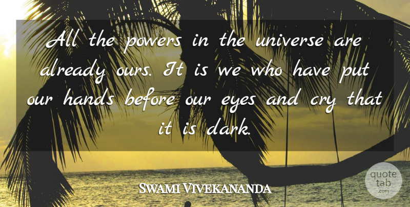 Swami Vivekananda Quote About Inspirational, Motivational, Eye: All The Powers In The...