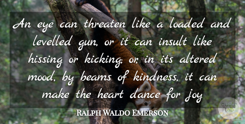 Ralph Waldo Emerson Quote About Kindness, Eye, Heart: An Eye Can Threaten Like...