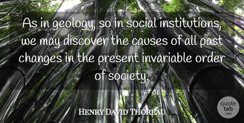 Henry David Thoreau Quote About Past, Order, May: As In Geology So In...