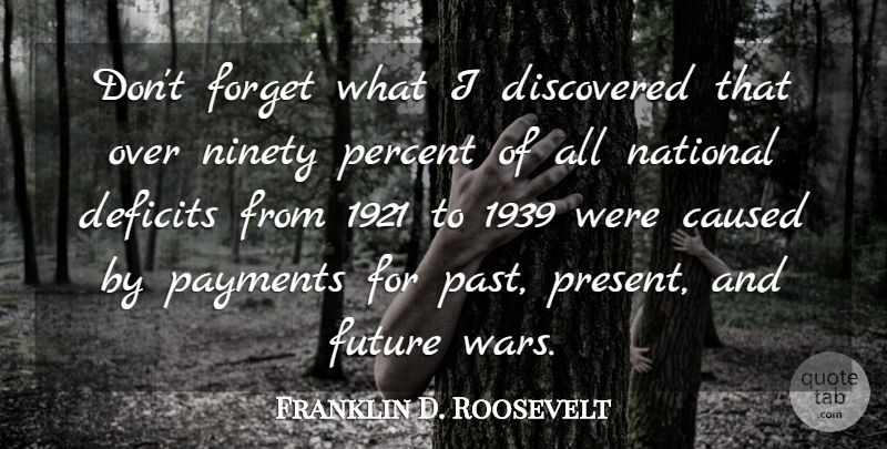 Franklin D. Roosevelt Quote About War, Past, Forget: Dont Forget What I Discovered...