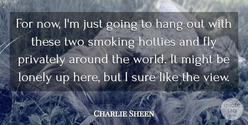 Charlie Sheen Quote About Lonely, Two, Views: For Now Im Just Going...
