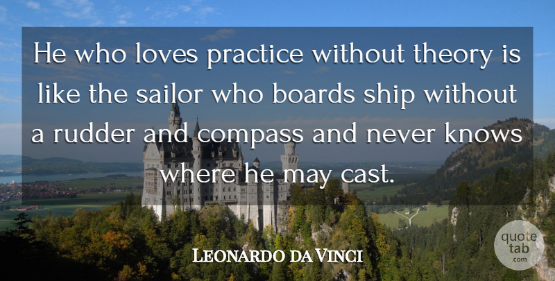 Leonardo da Vinci Quote About Love, Math, Reality: He Who Loves Practice Without...