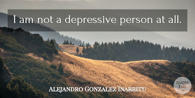 Alejandro Gonzalez Inarritu Quote About undefined: I Am Not A Depressive...