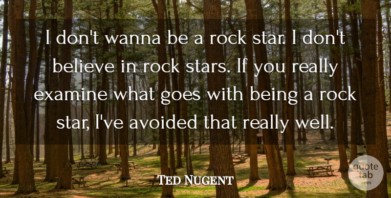 Ted Nugent Quote About Stars, Believe, Rocks: I Dont Wanna Be A...