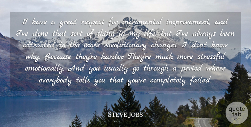 Steve Jobs Quote About Done, Improvement, Revolutionary: I Have A Great Respect...