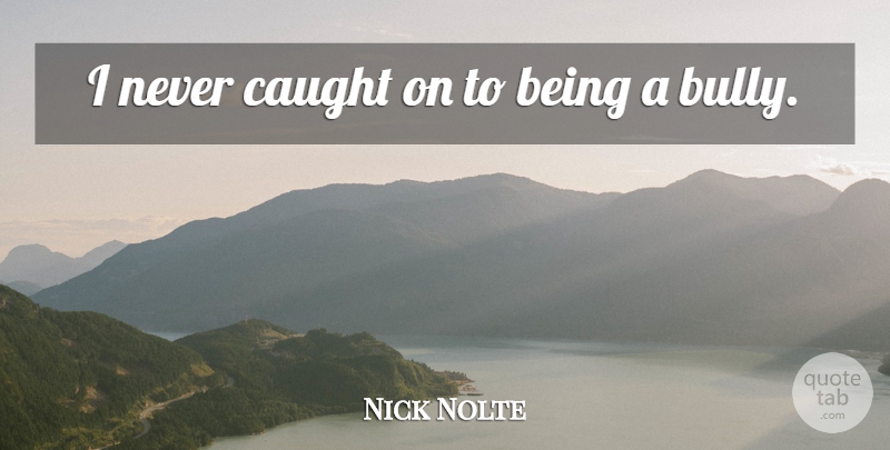 Nick Nolte Quote About undefined: I Never Caught On To...