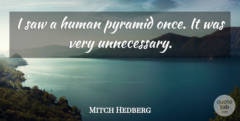 Mitch Hedberg Quote About Funny, Humor, Pyramids: I Saw A Human Pyramid...
