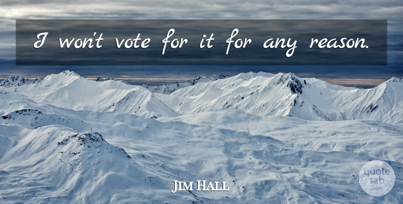 Jim Hall Quote About Vote: I Wont Vote For It...