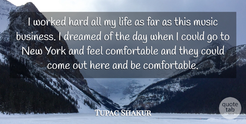 Tupac Shakur Quote About Music, New York, New Day: I Worked Hard All My...
