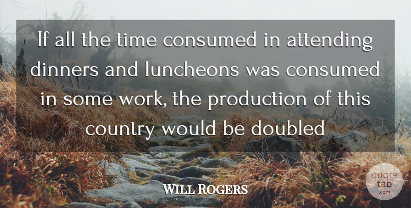 Will Rogers Quote About Country, Work, Dinner: If All The Time Consumed...