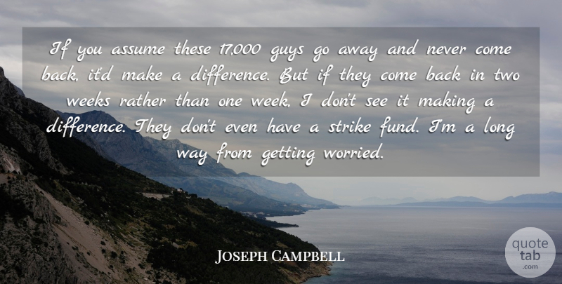 Joseph Campbell Quote About Assume, Guys, Rather, Strike, Weeks: If You Assume These 17...