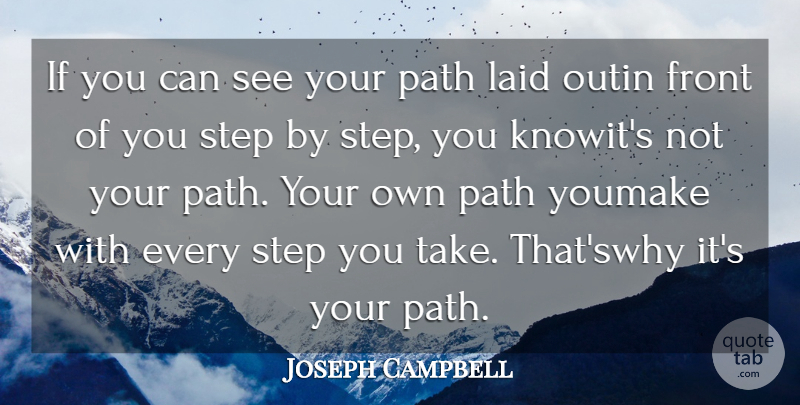 Joseph Campbell Quote About Front, Laid, Path, Step: If You Can See Your...