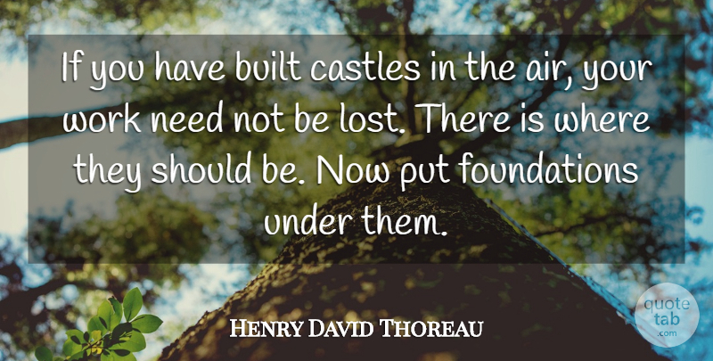 Henry David Thoreau Quote About Built, Castles, Dreams, Work: If You Have Built Castles...
