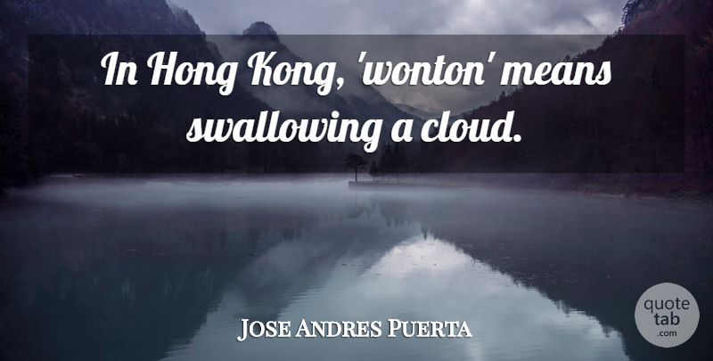 Jose Andres Puerta Quote About Swallowing: In Hong Kong Wonton Means...