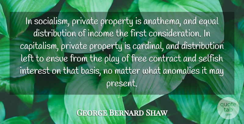 George Bernard Shaw Quote About Contract, Equal, Income, Interest, Left: In Socialism Private Property Is...
