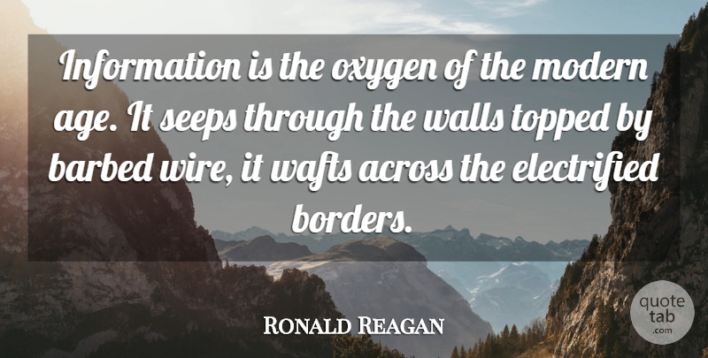 Ronald Reagan Quote About Wall, Humor, Oxygen: Information Is The Oxygen Of...