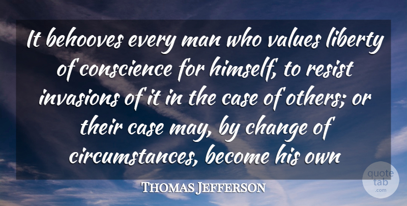 Thomas Jefferson Quote About Freedom, Men, Liberty: It Behooves Every Man Who...