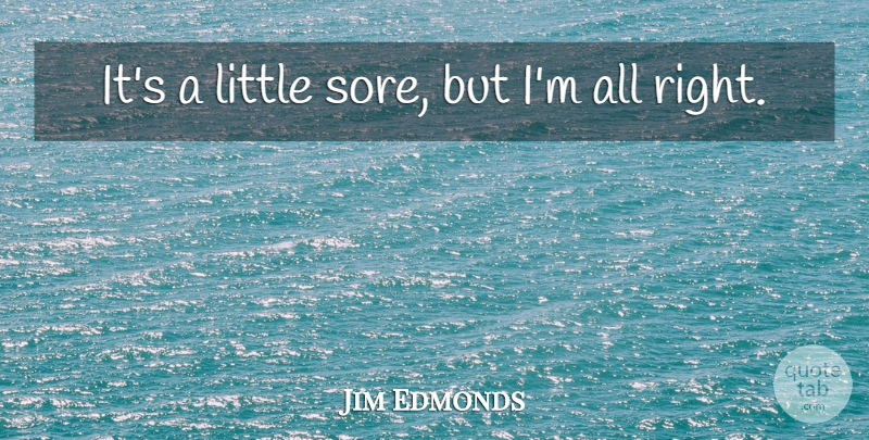 Jim Edmonds Quote About undefined: Its A Little Sore But...