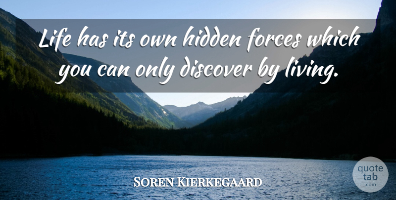 Soren Kierkegaard Quote About Life, Life Lesson, Force: Life Has Its Own Hidden...