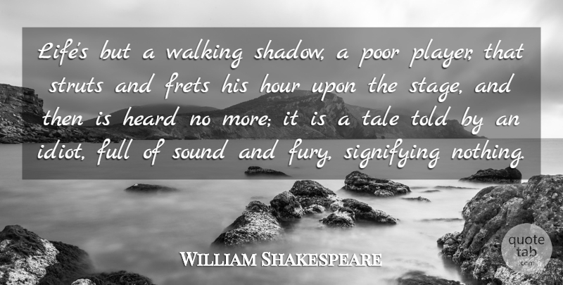 William Shakespeare Quote About Inspirational, Life, Success: Lifes But A Walking Shadow...