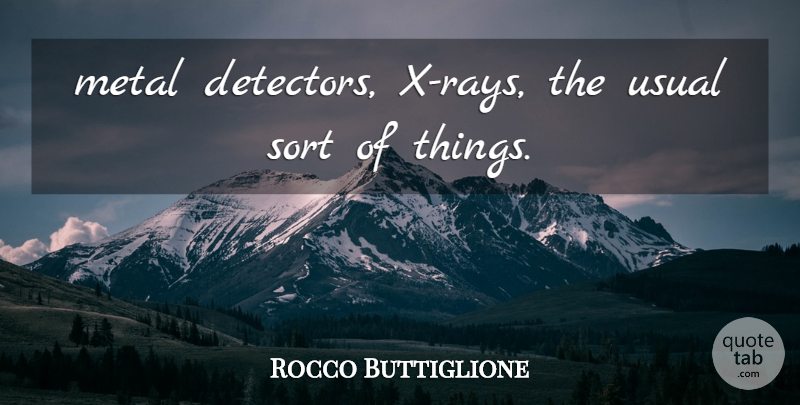 Rocco Buttiglione Quote About Metal, Sort, Usual: Metal Detectors X Rays The...