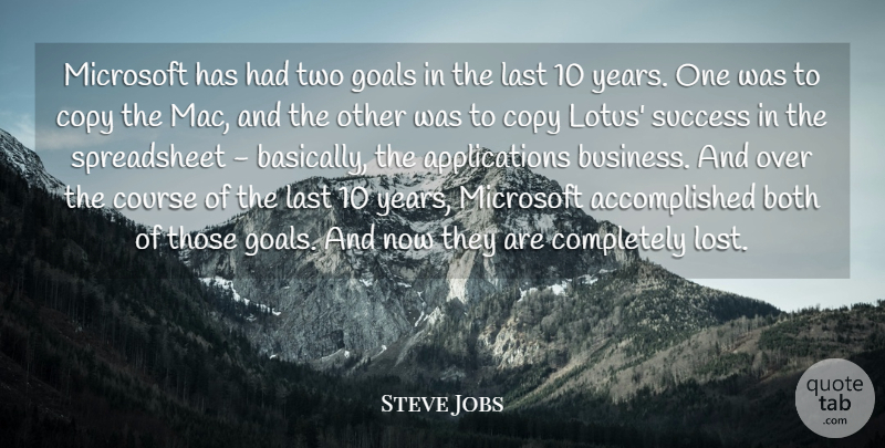 Steve Jobs Quote About Business, Years, Two: Microsoft Has Had Two Goals...