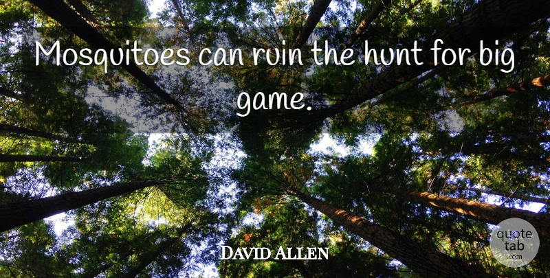 David Allen Quote About Games, Ruins, Mosquitoes: Mosquitoes Can Ruin The Hunt...