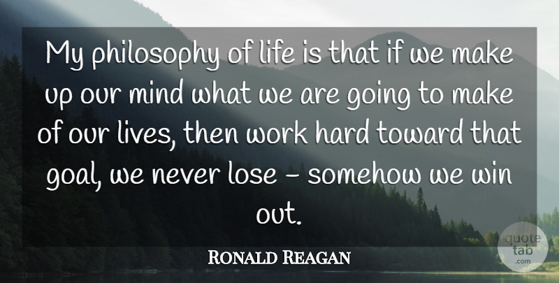 Ronald Reagan Quote About Inspirational, Motivational, Leadership: My Philosophy Of Life Is...