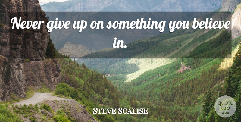 Steve Scalise Quote About Giving Up, Believe, I Never Give Up: Never Give Up On Something...