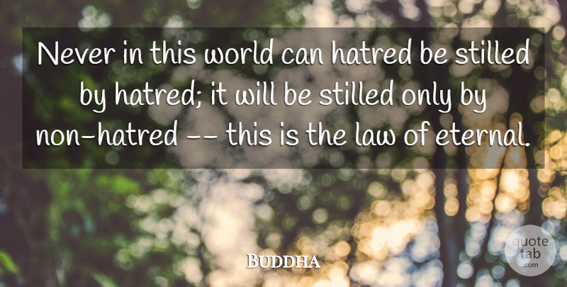 Buddha Quote About Hate, Hatred, Law: Never In This World Can...