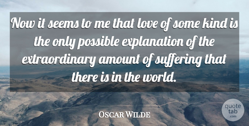 Oscar Wilde Quote About Suffering, World, Kind: Now It Seems To Me...