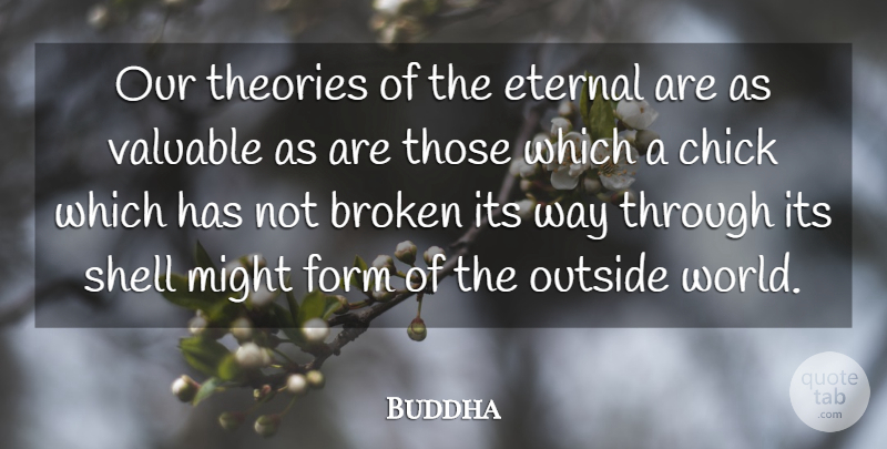 Buddha Quote About Broken, Chick, Eternal, Form, Might: Our Theories Of The Eternal...