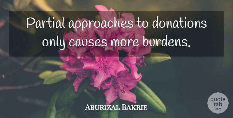 Aburizal Bakrie Quote About Approaches, Causes, Donations, Partial: Partial Approaches To Donations Only...