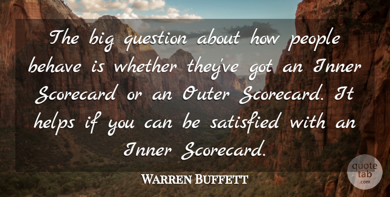 Warren Buffett Quote About People, Helping, Bigs: The Big Question About How...