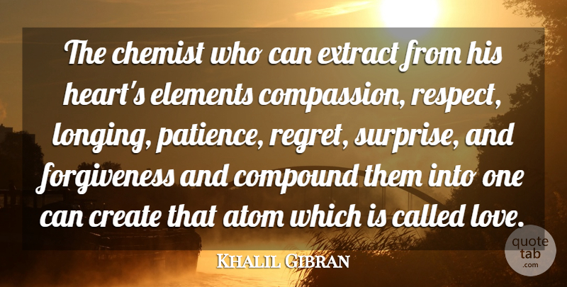 Khalil Gibran Quote About Regret, Heart, Compassion: The Chemist Who Can Extract...