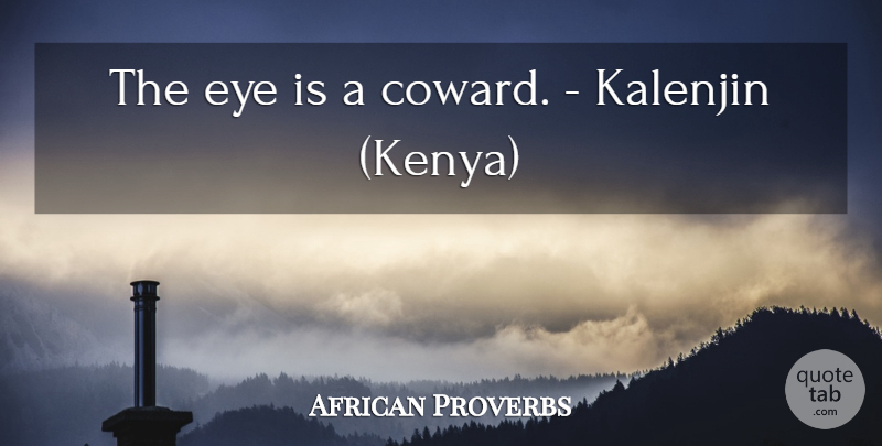 African Proverbs Quote About Eye, Proverbs: The Eye Is A Coward...