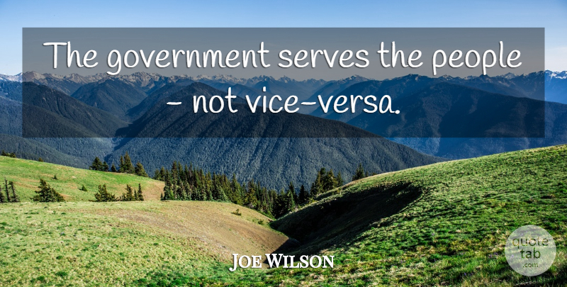 Joe Wilson Quote About American Novelist, Government, People: The Government Serves The People...