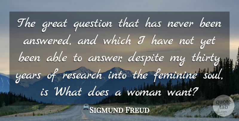 Sigmund Freud Quote About Funny, Women, Years: The Great Question That Has...