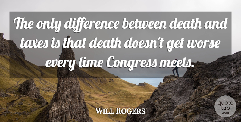 Will Rogers Quote About Death, Government, Political Will: The Only Difference Between Death...