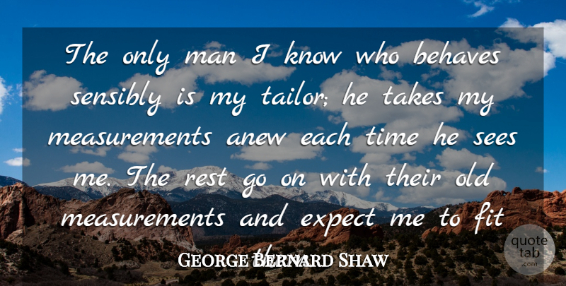 George Bernard Shaw Quote About Anew, Behaves, Expect, Fit, Man: The Only Man I Know...