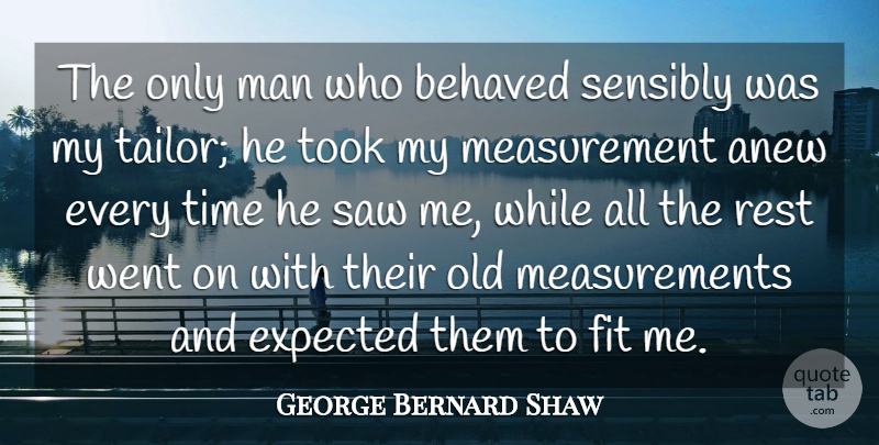 George Bernard Shaw Quote About Anew, Behaved, Expected, Fit, Man: The Only Man Who Behaved...