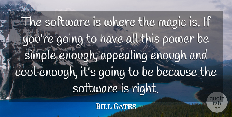 Bill Gates Quote About Simple, Magic, Enough: The Software Is Where The...