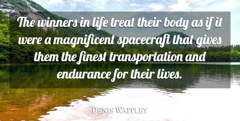 Denis Waitley Quote About Sports, Giving, Endurance: The Winners In Life Treat...