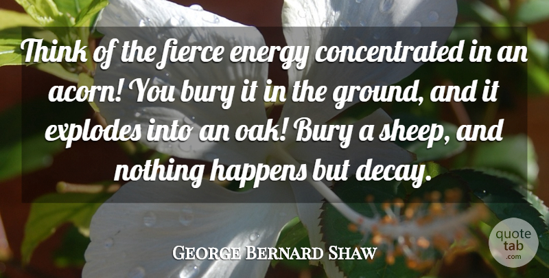 George Bernard Shaw Quote About Food, Thinking, Sheep: Think Of The Fierce Energy...