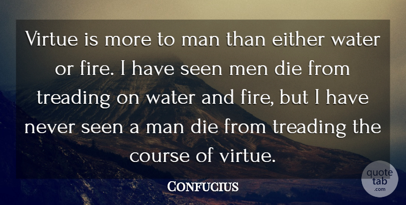 Confucius Quote About Integrity, Men, Fire: Virtue Is More To Man...