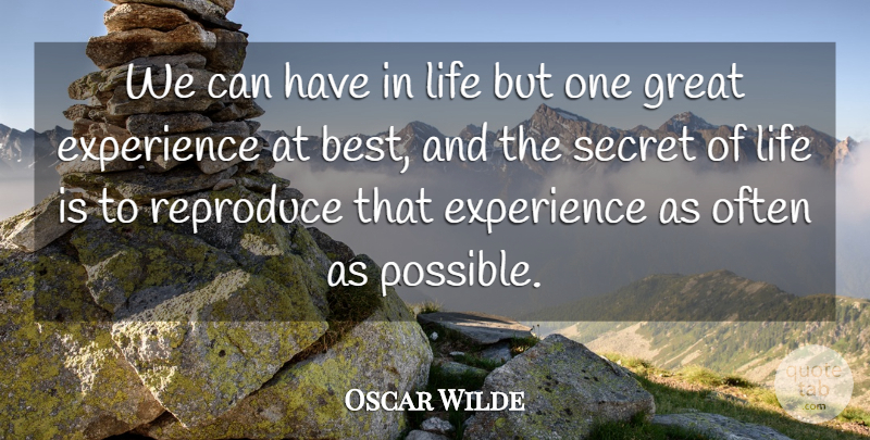 Oscar Wilde Quote About Secret, Life Is, Gray: We Can Have In Life...