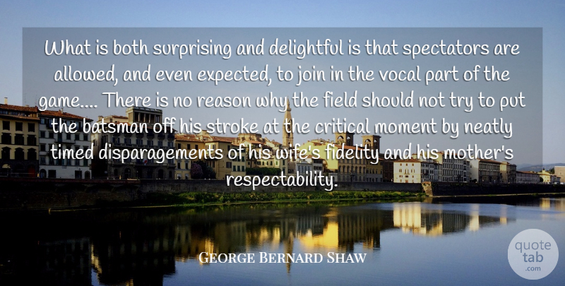 George Bernard Shaw Quote About Both, Critical, Delightful, Fidelity, Field: What Is Both Surprising And...