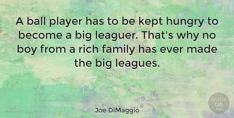 Joe DiMaggio Quote About Family, Sports, Baseball: A Ball Player Has To...